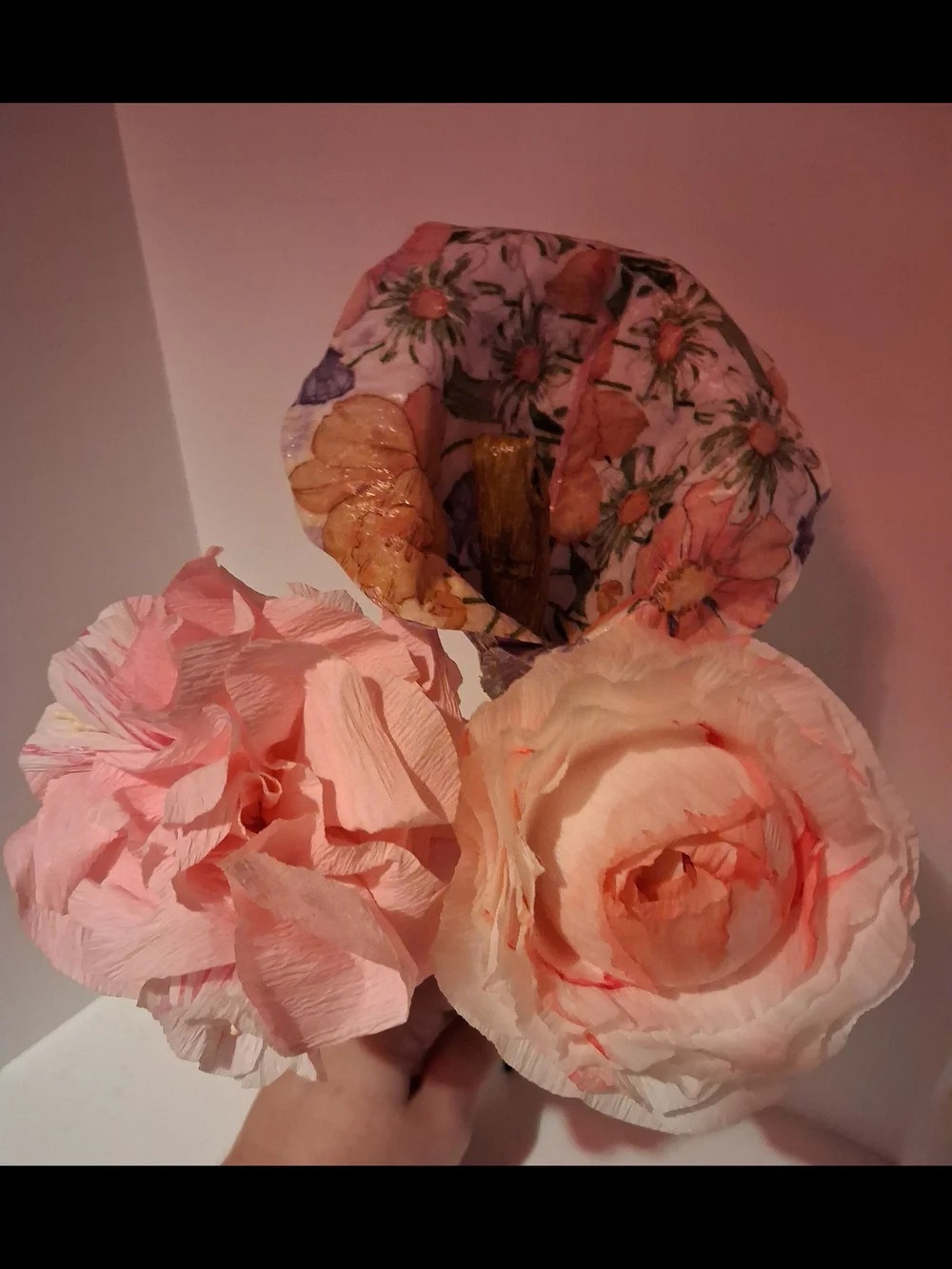 Handcrafted Crepe Paper Flowers - Soft Pink Bloom Set